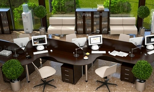 Мебель для офиса серии «Лайт» фабрики-изготовителя «Эдем» в популярном оттенке «Венге»
